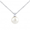 Stříbrný náhrdelník s bílou perlou Swarovski® Crystals 12 mm LPS061912PSWW