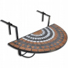 Záhradný stôl, stolík - Závesný balkónový stôl s mozaikou, terakotou a bielym (Závesný balkónový stôl s mozaikou, terakotou a bielym)