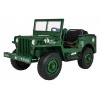 Ramiz Retro vojenské auto pre 3 deti Zelené + pohon 4x4 + úložné priestory + EVA + pomalý štart + MP3 LED