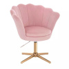 LuxuryForm DESIGN Kreslo FREY VELUR na zlatom kríži - ružové