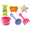 LEAN TOYS Sada hračiek do piesku: vedro, mlynček, sitko a formičky, pastelové farby