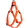 Postroj Flamingo Step&Go Ziggi Reflective Orange - neónový nášlapný postroj pre psa, pracka so zámkom, oranžová - M