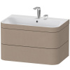DURAVIT Happy D.2 Plus c-bonded závesná skrinka s nábytkovým umývadlom s dvomi otvormi, 2 zásuvky, 775 x 490 x 480 mm, plátno, HP4637E7575