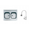 Kuchynská batéria - 2-misový nadsadený drez 80X60 + batéria FLEX (Kuchynská batéria - 2-misový nadsadený drez 80X60 + batéria FLEX)