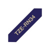 BČervenáher TZe-RN34 textilná páska na písanie - 12 mm x 4 m, zlatá na tmavomodrej