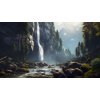 Obraz – Horský Vodopád Príroda– AiArt 16:9