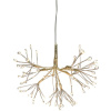 Dekorácia MagicHome Vianoce, ohňostroj, 72 LED teplá biela, jednoduché svietenie, závesná, zlatá, 25 cm