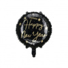 Balón fóliový čierny Happy New Year - Silvester - 45 cm