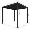 Mirpol Hliníková záhradná pergola LUXE antracit - rôzne veľkosti Veľkosť: 3 x 3 m