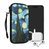 kwmobile Neoprene Sleeve for smartphone Size XXL - 7 - Shock Absorbing Pouch kryt - Ochranný telefon Bag - Starry Night modrá / žlutá