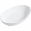 CERANO - Umývadlo z liateho mramoru Gaia - na dosku - biela matná - 55,5x35 cm CER-WB12