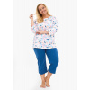 Cornette 732/452 Amelia 2 3/4 3XL-5XL dámske pyžamo white-marine 5XL