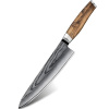 IZMAEL Damaškový kuchynský nôž Zenroku Chef/Hnedá 21 cm