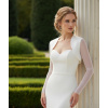 Saténové svadobné bolerko s tylovým rukávmi - ivory: BF-194 Rozmer: M