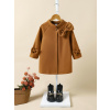 Detská bunda - F17L005 Classic Coat Brown Bows Shein 126 (Zimná bunda chlapci 4f lyžovanie na zimu 146)
