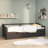 3-miestna posteľ so zásuvkami sivá masívna borovica 90x200 cm-ForU-322173