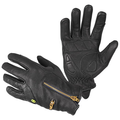 Dámske kožené moto rukavice W-TEC Perchta Farba čierna, Veľkosť XS