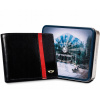 Peňaženka - Peterson Wallet Natural Leather Black, Red PTN N01-VTP BL-Red-Men's Product (Peterson Fashion Pánske kožená peňaženka Nubuk RFID)