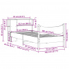 vidaXL Posteľ bez matraca biela 75x190 cm masívna borovica - Biela - 229956-236020