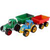 Traktor s vlekom plast 53 cm na voľný chod 2 farby v sieťke