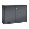 Kancelárska skriňa Acurado - Sideboard, posuvné dvere 1600 x 400 x 1200 mm, čiernosivá