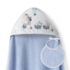 INTERBABY Osuška froté Zvieratká 100x100cm + Podbradník Varianta: Modrá