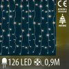 Vianočná led svetelná záclona vnútorná - záves - 126led - 0,9m teplá biela