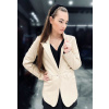 Dámske kožené sako TW21-L013 cream
