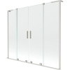 Mexen Velar L Duo, 2-krídlová posuvná vaňová zástena 180 x 150 cm, 8mm číre sklo, brúsená oceľ, 896-180-003-02-97
