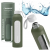 Motivačná sklenená fľaša na vodu 1l Wessper B1 BOROSILICATE Olive