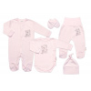 Súpravička do pôrodnice 5-dielna, Baby Nellys, Little Teddy, ružová, veľ. 56