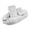 NEW BABY Luxusné hniezdočko s vankúšikom a perinkou New Baby Srdiečko Šedé