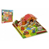 Teddies Domček drevená farma Moje prvé zvieratká 31x31cm 28ks + podložka v krabici Teddies