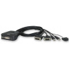 ATEN 2-port DVI KVM USB mini, integrované kabely, tlačítko pro přepínání CS-22D