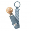 Bibs Paci Braid klip na cumlík s krúžkom Petrol-baby-blue