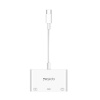 AppleMix YESIDO adaptér/reduktor pre Apple MacBook / iPad Pro - USB-C na USB-C + 2x USB-A 3.0 - biely