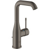 GROHE Essence páková umývadlová batéria s otočným výtokom, s odtokovou súpravou s tiahlom, výška výtoku 211 mm, kartáčovaný tmavý grafit, 32628AL1