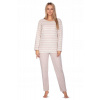 Regina Pyžamo dámske froté s dlhým rukávom teplé 648 béžová S