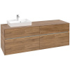 VILLEROY & BOCH Collaro závesná skrinka pod umývadlo na dosku (umývadlo vľavo), 4 zásuvky, s LED osvetlením, 1600 x 500 x 548 mm, Oak Kansas, C078B0RH