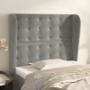 vidaXL Čelo postele so záhybmi bledosivé 83x23x118/128 cm zamat - Sivá - 175335-109574