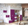 Nábytek PEGAS s.r.o. Patrová postel PARADISE 4S, Bílá Fialová lesk