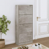 vidaXL Botník betónovo sivý 63x24x147 cm spracované drevo