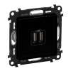 Nabíjačka 2xUSB 2,4A/5V DC čierna Valena Life (Legrand)