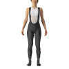 Castelli Velocissima W DT Bibtight, Black/ Reflex Veľkosť: XL Dámske dlhé zateplené nohavice s trakmi určené do suchých podmienok