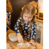 Dievčenské šaty balvnené GINGERBREAD s dlhým rukávom - 104 - Gingerbread potlač modrá
