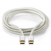 NEDIS PROFIGOLD USB 2.0 kabel/ USB-C zástrčka - USB-C zástrčka/ nylon/ stříbrný/ BOX/ 2m CCTB60800AL20