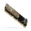 AXAGON PCEM2-1U PCI-E 3.0 16x - M.2 SSD NVMe, up to 80mm SSD, low profile 1U