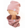 Čiapka s nákrčníkom bavlna, Little Bear, Baby Nellys, púdrová