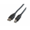 Kábel USB 2.0 A-B M/M 1.8m, High Speed, čierny, TPE, Eko balenie