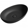CERANO - Umývadlo z liateho mramoru Gaia - na dosku - čierna matná - 55x35 cm CER-WB12B